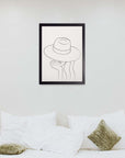 Fedora: cuadro decorativo, vista 2 (negro render)