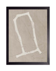 Géminis: constelación en banda crema sobre fondo taupe con la palabra «Géminis», cuadro con marco negro (SAB-026)