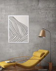 Pliegues: cuadro decorativo, vista 2 (blanco render)