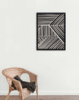 Rayado: cuadro decorativo, vista 2 (negro ambiente)