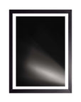Cometa: estela de luz gris curva sobre fondo negro, cuadro con marco negro (ELEG-006)
