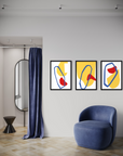 Set de 3 cuadros decorativos “Modern Pop” de 53x73cm