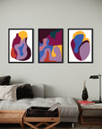 Set de 3 cuadros decorativos “Formas Fusión” de 53x73cm
