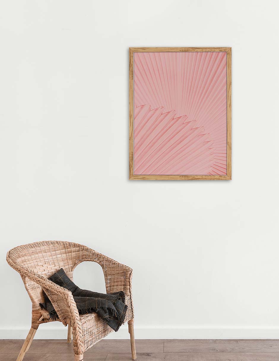 Abanico Rosa: cuadro decorativo, vista 2 (madera ambiente)