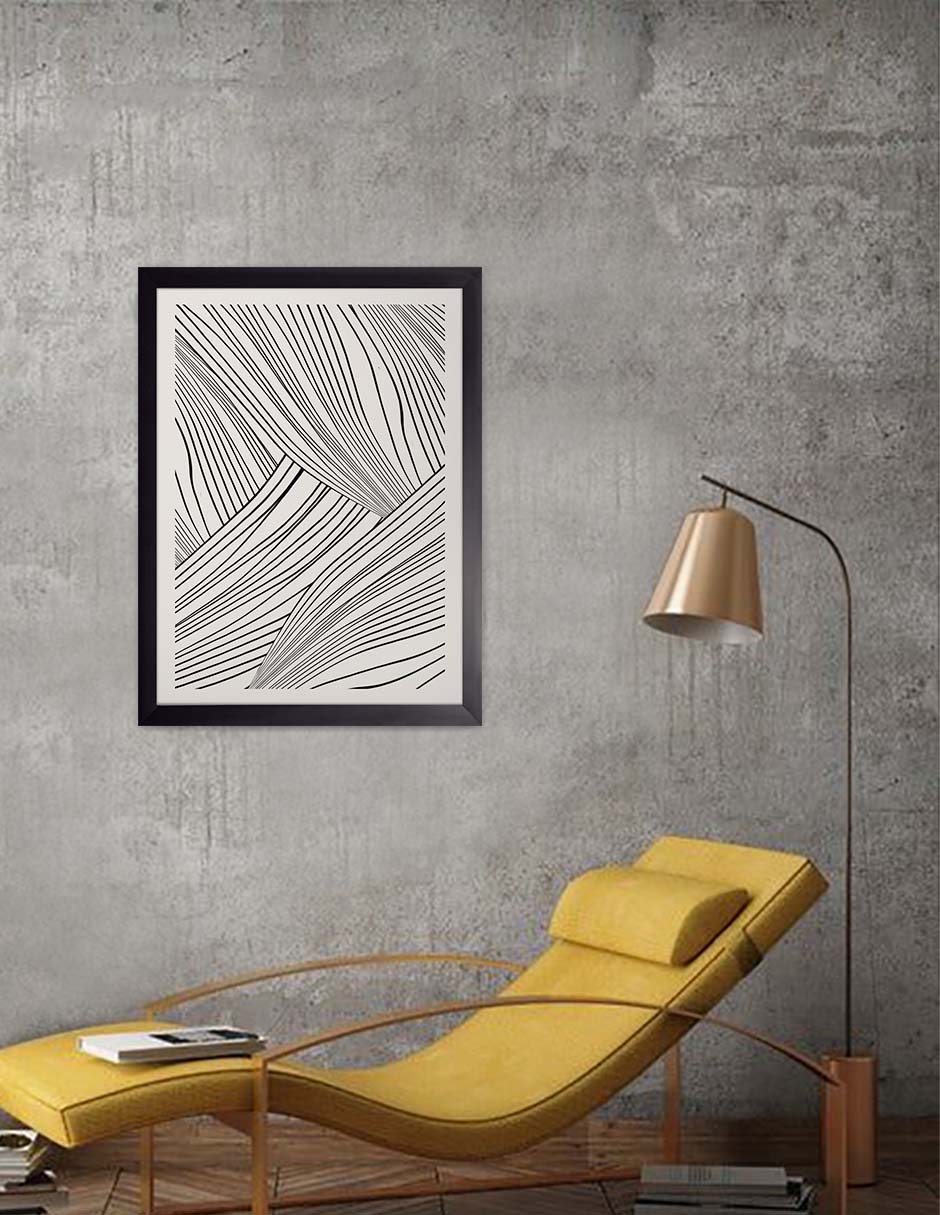 Afluentes: cuadro decorativo, vista 2 (negro render)
