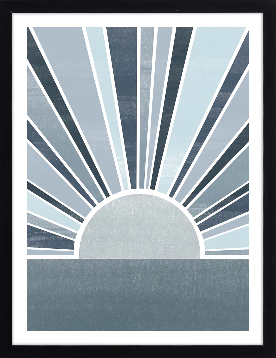 Amanecer Azul: cuadro decorativo, vista 6 (negro)