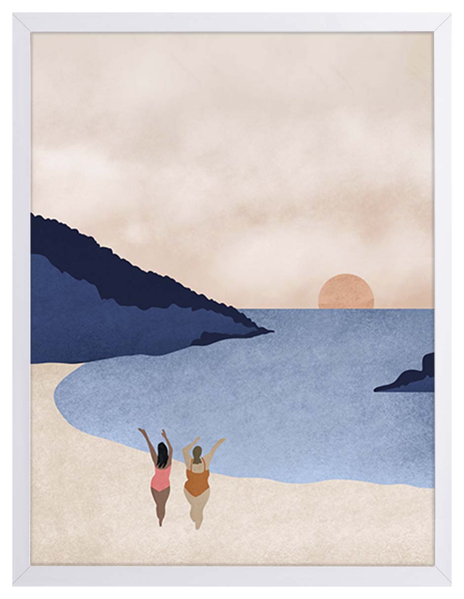 Bahía al Atardecer: cuadro decorativo, vista 6 (blanco)