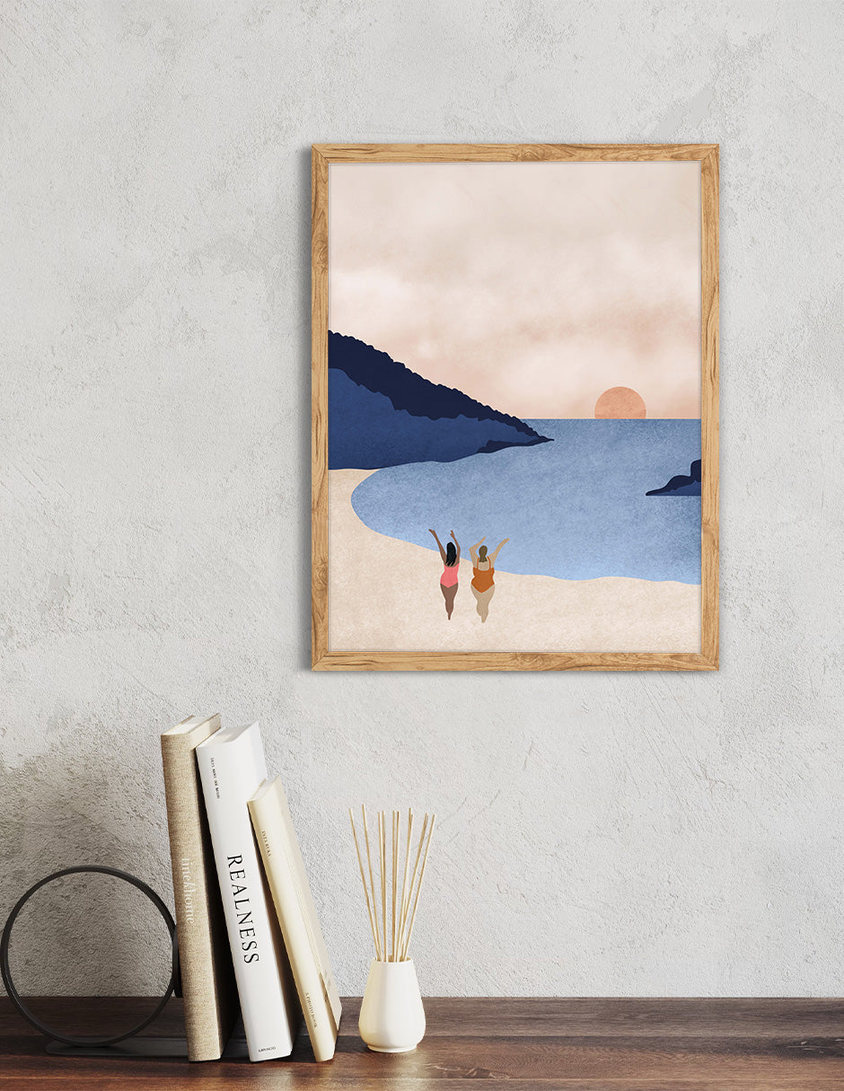Bahía al Atardecer: cuadro decorativo, vista 2 (madera ambiente)