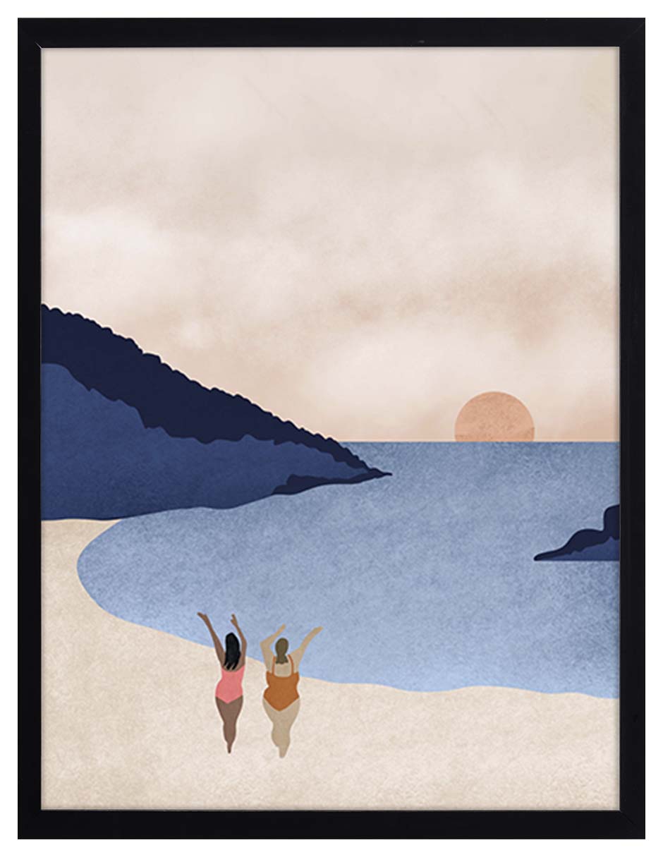 Bahía al Atardecer: cuadro decorativo, vista 5 (negro)