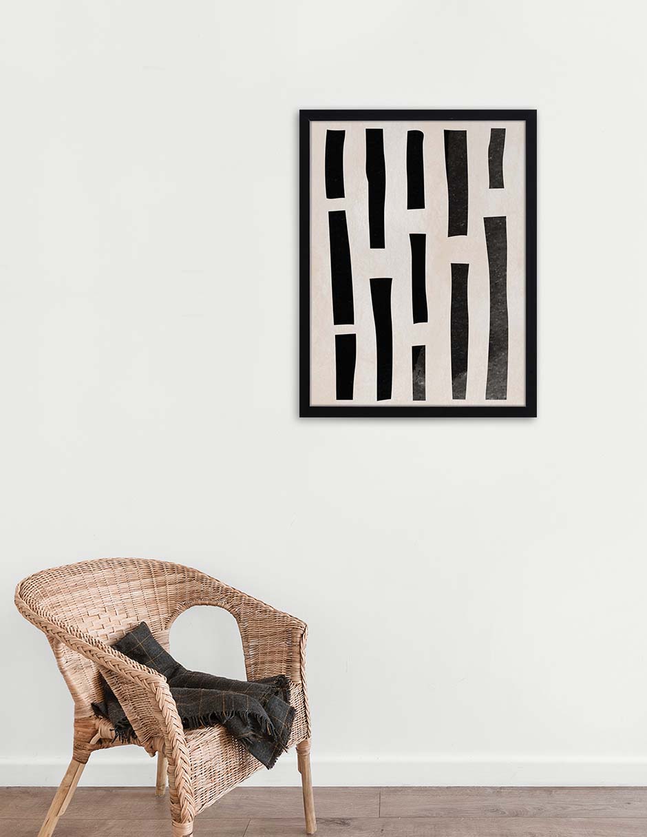 Bambú: cuadro decorativo, vista 2 (negro ambiente)