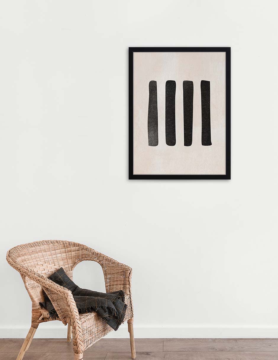 Barrotes: cuadro decorativo, vista 2 (negro ambiente)
