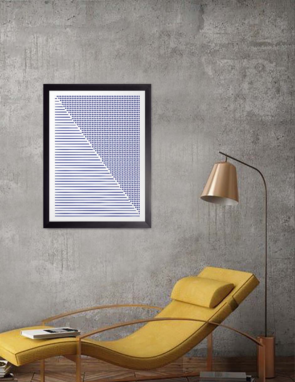 Bipartido: cuadro decorativo, vista 2 (negro ambiente)