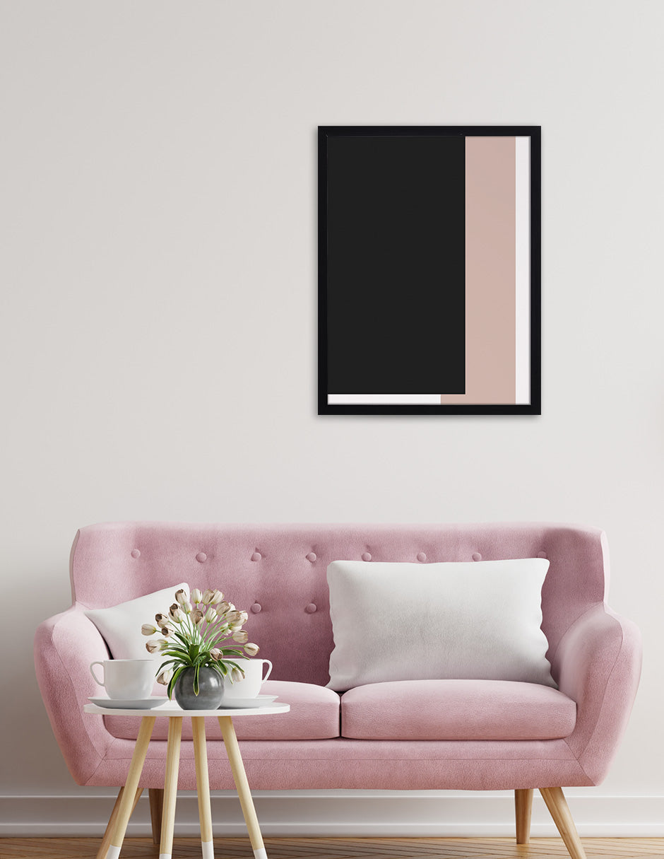 Bloque y Rosa: cuadro decorativo, vista 2 (negro ambiente)