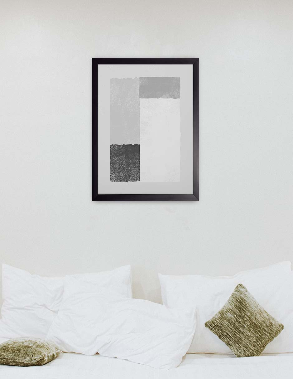 Bloques Grises: cuadro decorativo, vista 2 (negro ambiente)