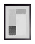 Bloques Grises: bloques en grises y negro con textura sobre fondo gris claro, cuadro con marco negro (SG-028)