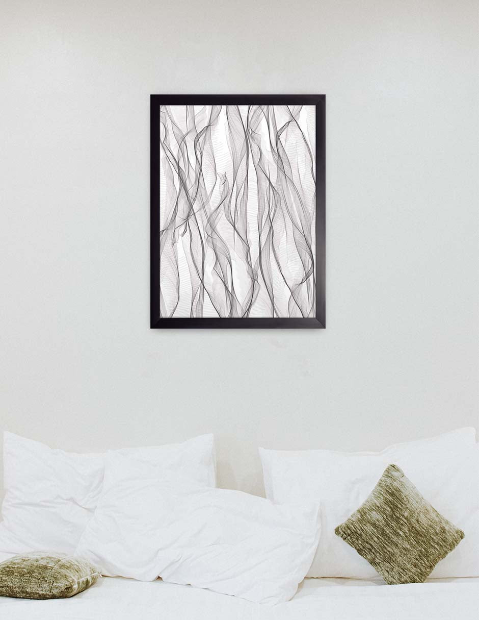 Brisa Gris: cuadro decorativo, vista 2 (negro ambiente)