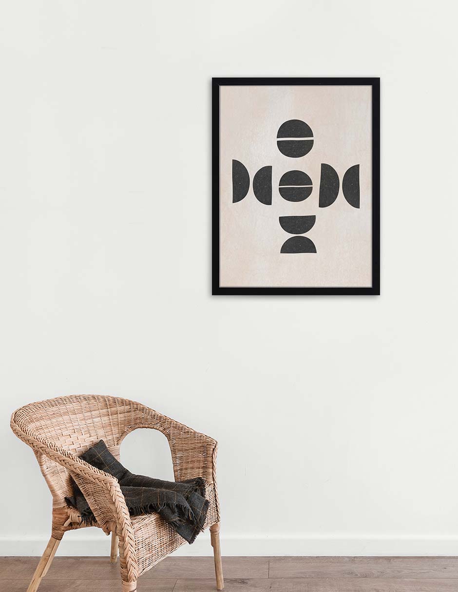 Brújula: cuadro decorativo, vista 2 (negro ambiente)