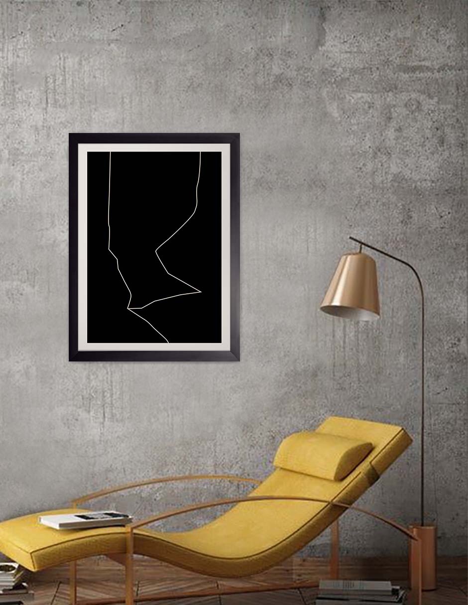 Cartografía: cuadro decorativo, vista 6 (negro render)