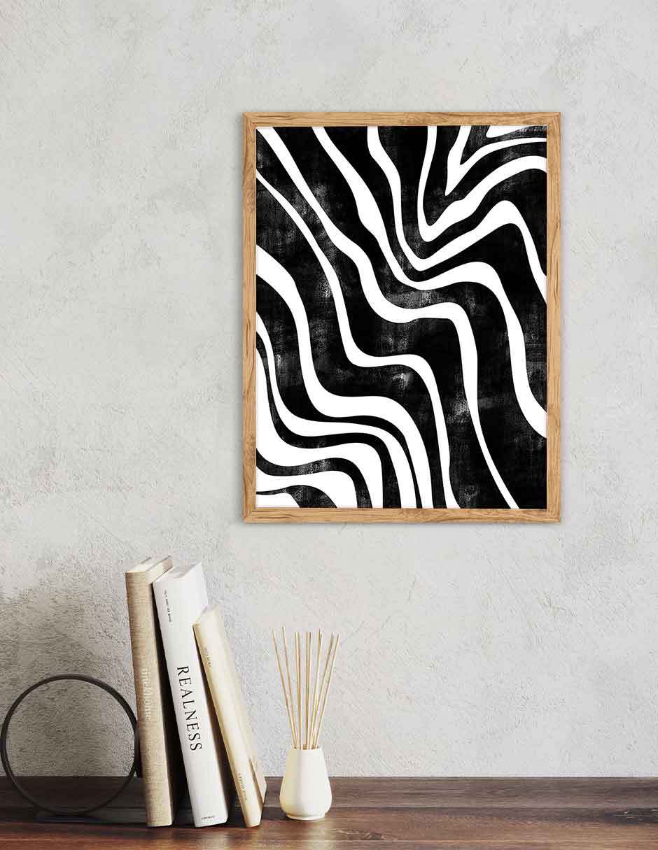 Cebra: cuadro decorativo, vista 4 (madera ambiente)