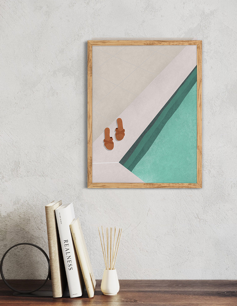 Chancletas: cuadro decorativo, vista 2 (madera ambiente)