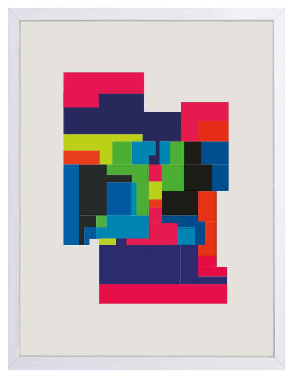 Ciudad Pixel: cuadro decorativo, vista 5 (blanco)