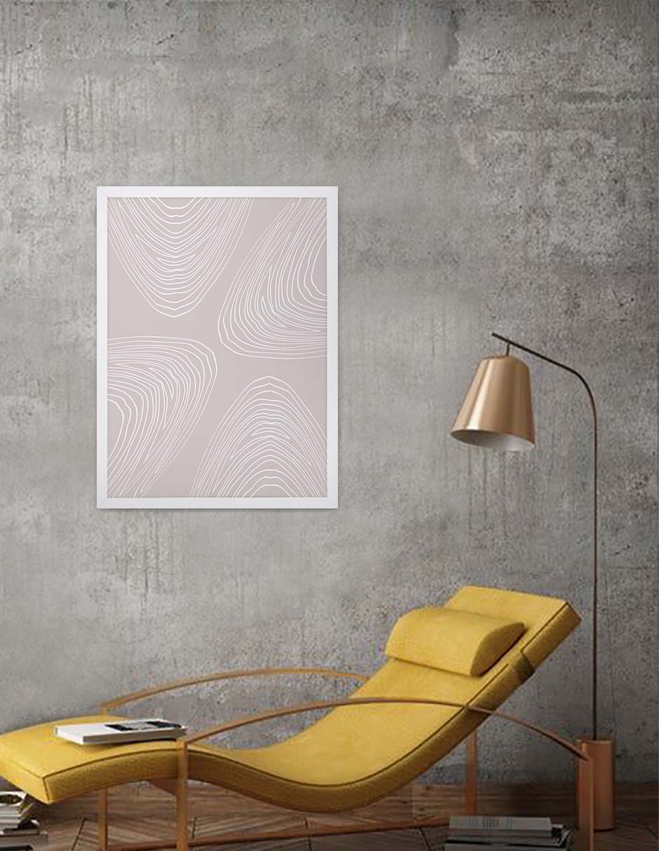 Confluencia: cuadro decorativo, vista 2 (blanco render)