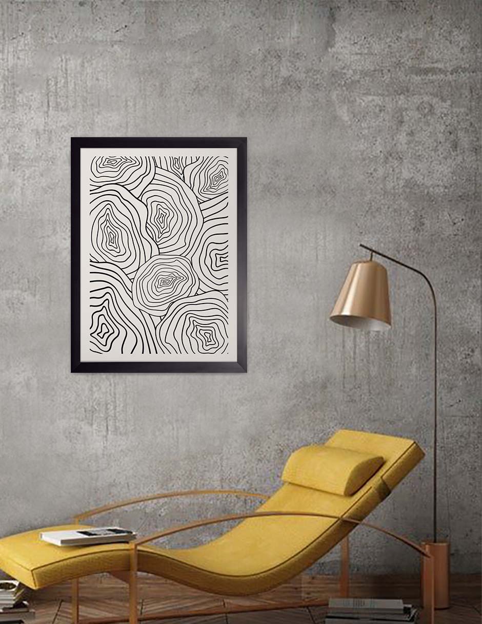 Corteza: cuadro decorativo, vista 2 (negro render)