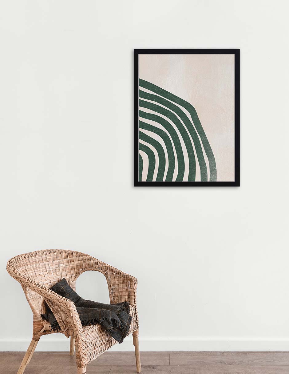 Curvas de Nivel: cuadro decorativo, vista 2 (negro ambiente)