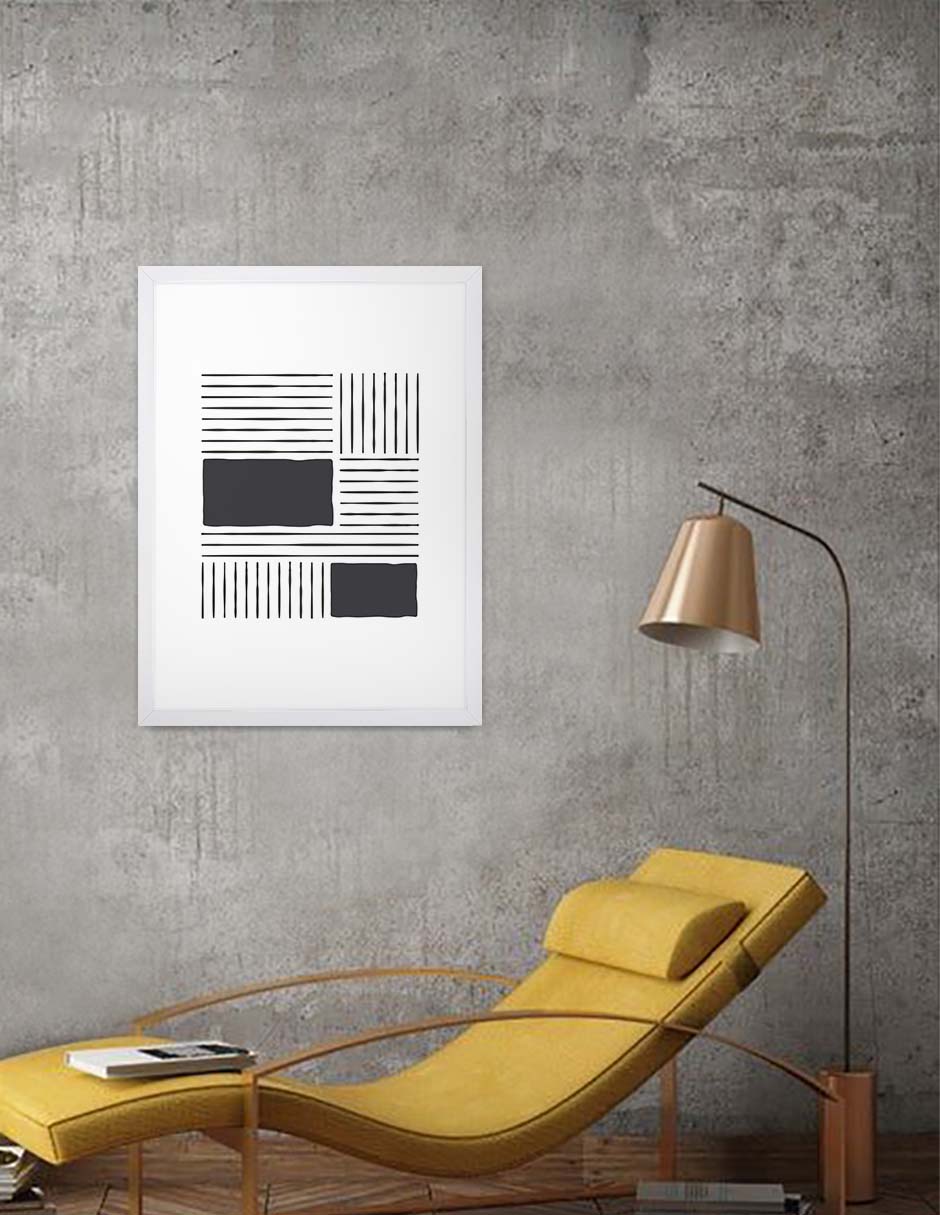 Damero: cuadro decorativo, vista 4 (blanco ambiente)