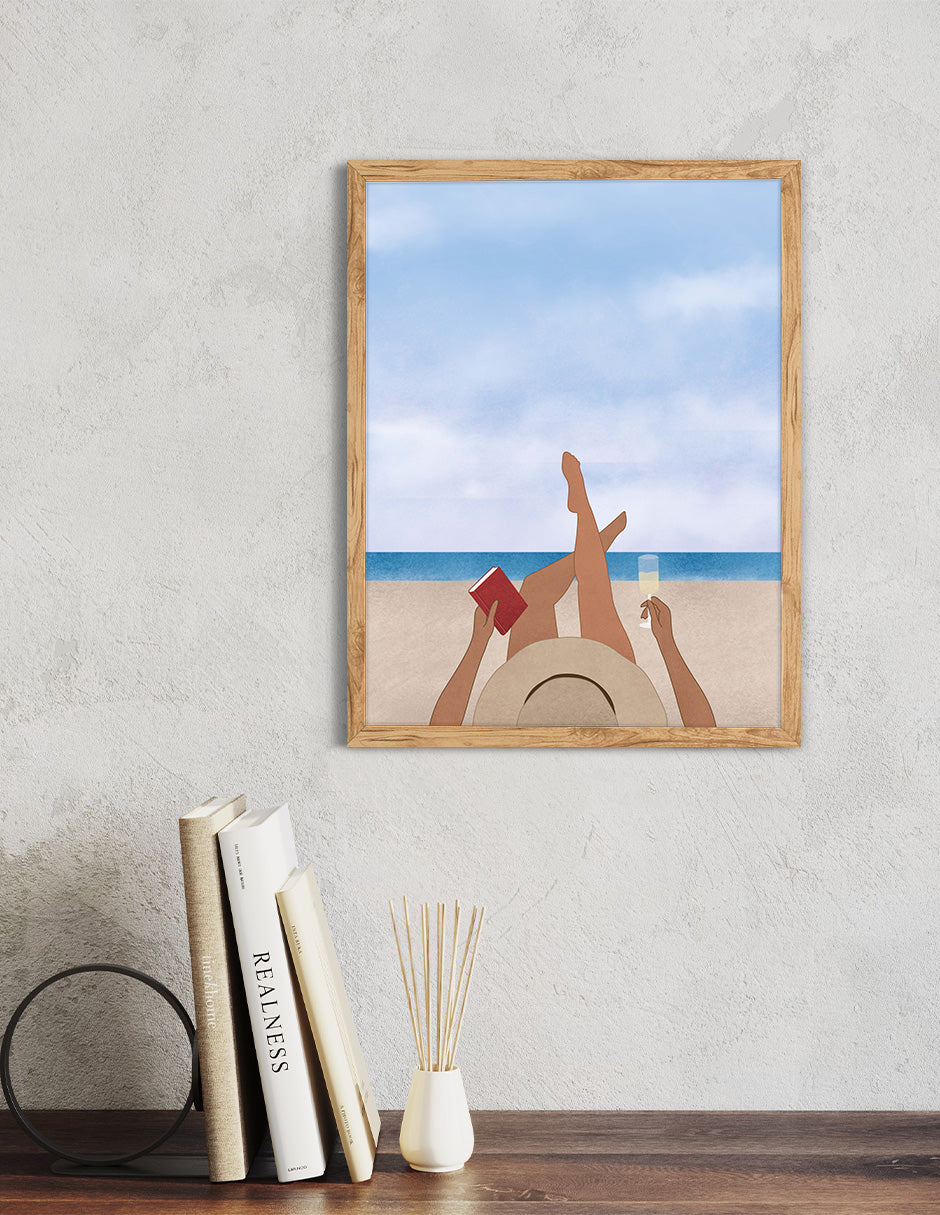 Día de Playa: cuadro decorativo, vista 2 (madera ambiente)