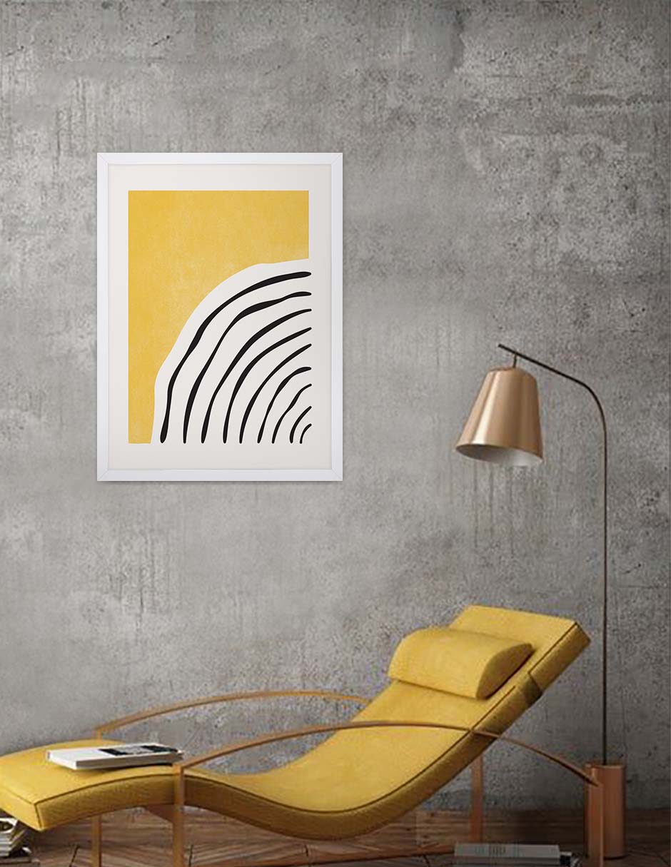 Dorado Curvo: cuadro decorativo, vista 4 (blanco ambiente)