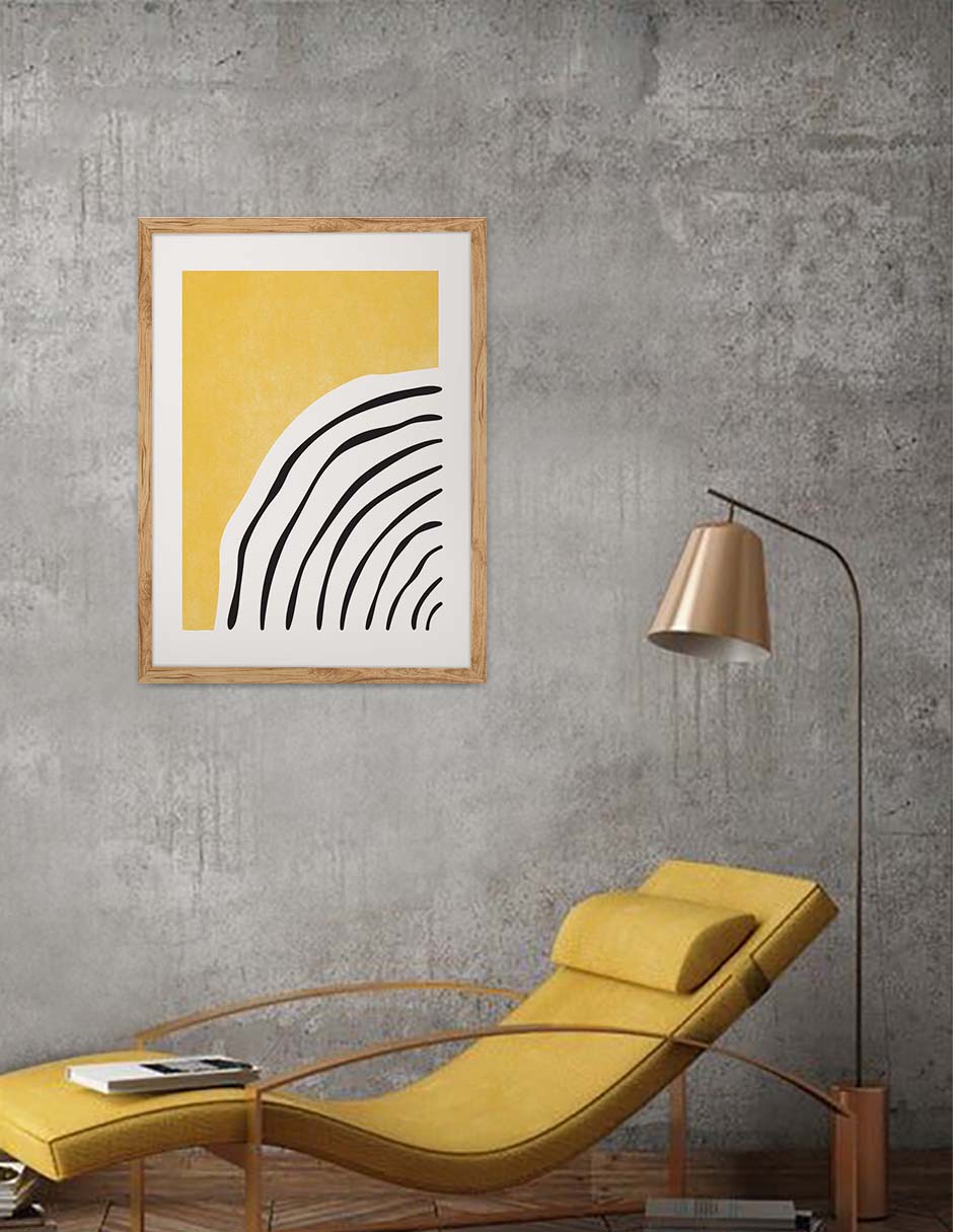 Dorado Curvo: cuadro decorativo, vista 2 (madera ambiente)