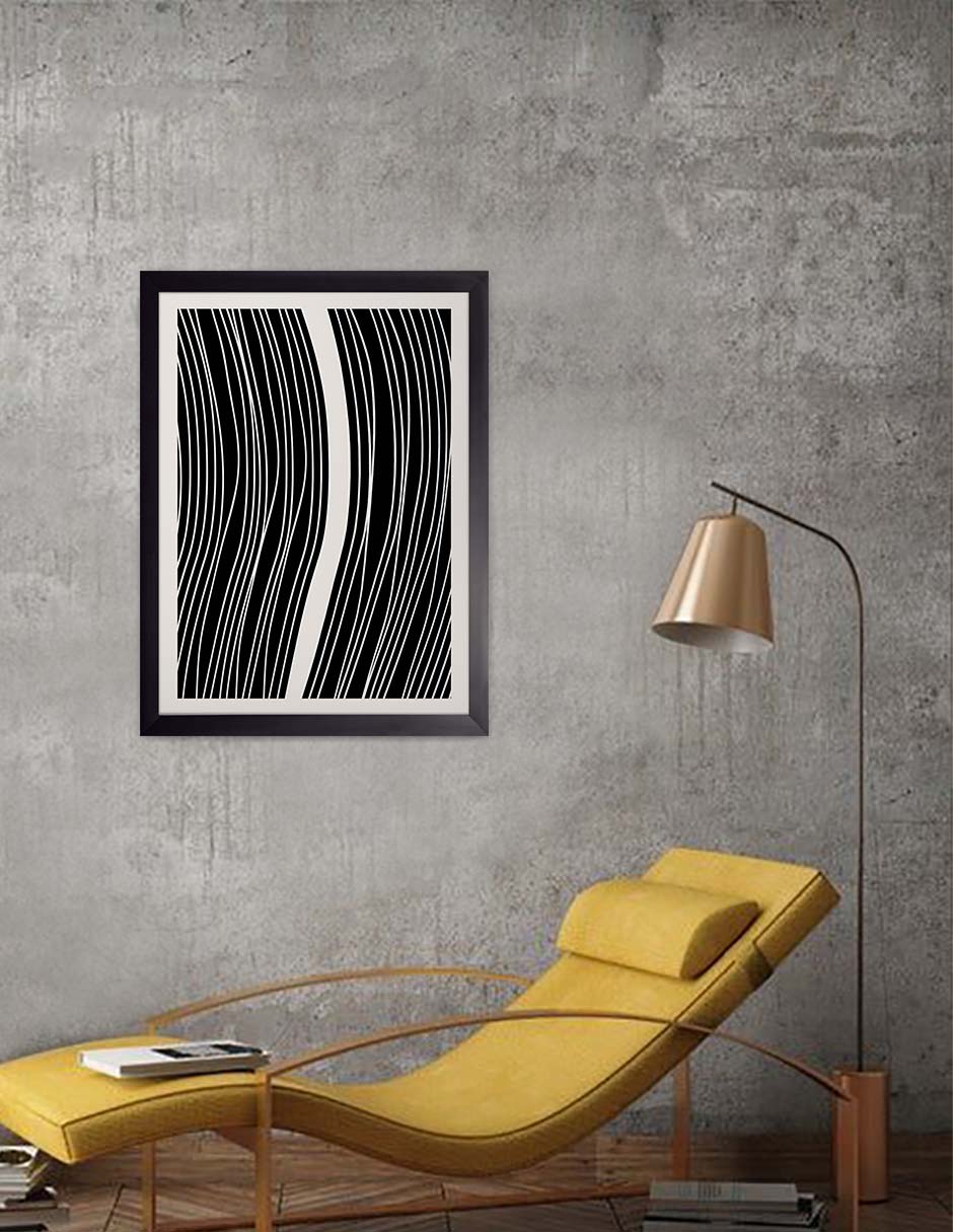 Dos Ríos: cuadro decorativo, vista 2 (negro render)