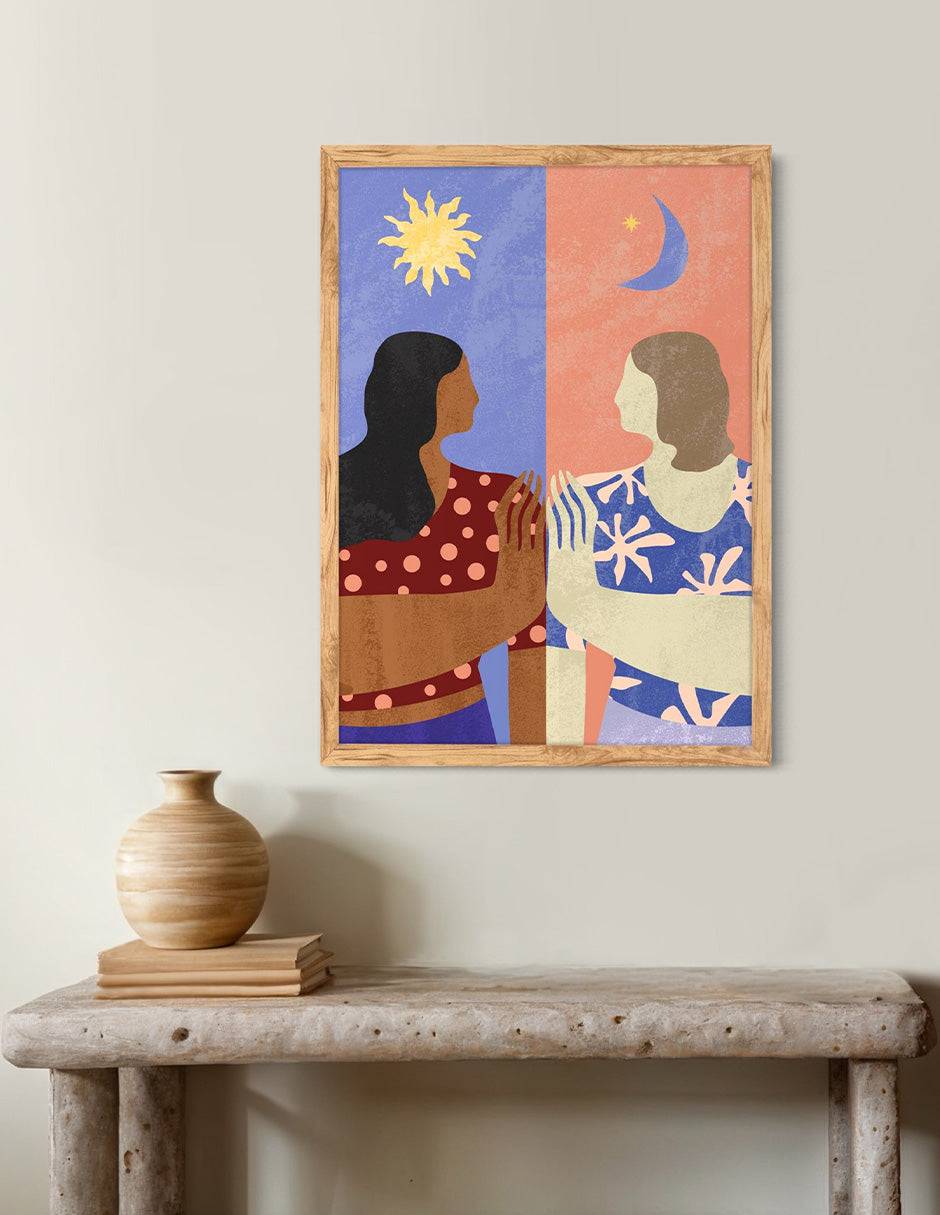 Encuentro: cuadro decorativo, vista 4 (madera ambiente)