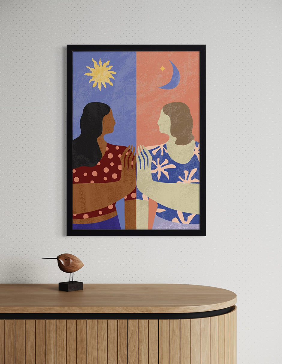Encuentro: cuadro decorativo, vista 2 (negro ambiente)