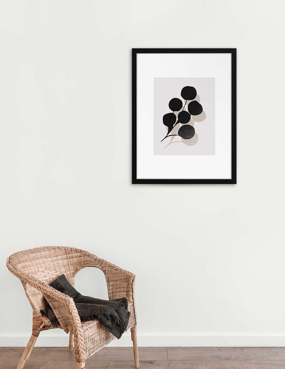 Eucalipto: cuadro decorativo, vista 2 (negro ambiente)