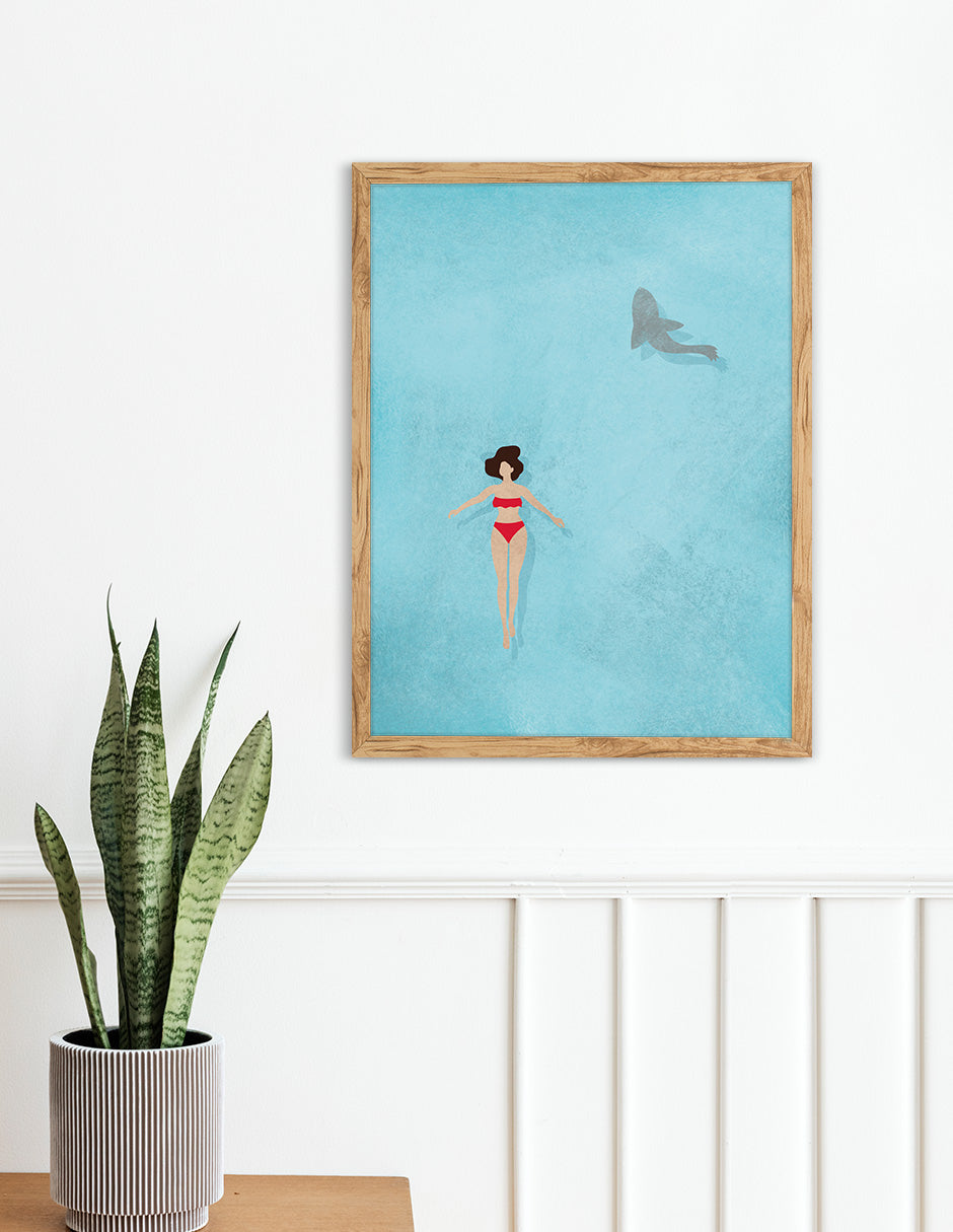 Flotando: cuadro decorativo, vista 2 (madera ambiente)