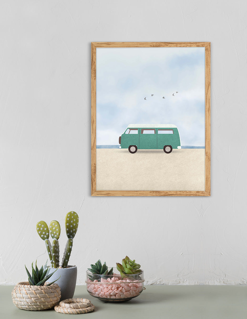 Furgoneta: cuadro decorativo, vista 2 (madera ambiente)
