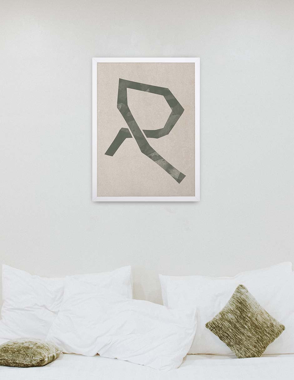 Glifo: cuadro decorativo, vista 4 (blanco ambiente)