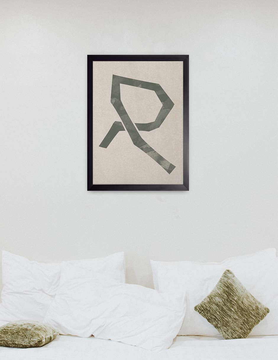Glifo: cuadro decorativo, vista 2 (negro ambiente)