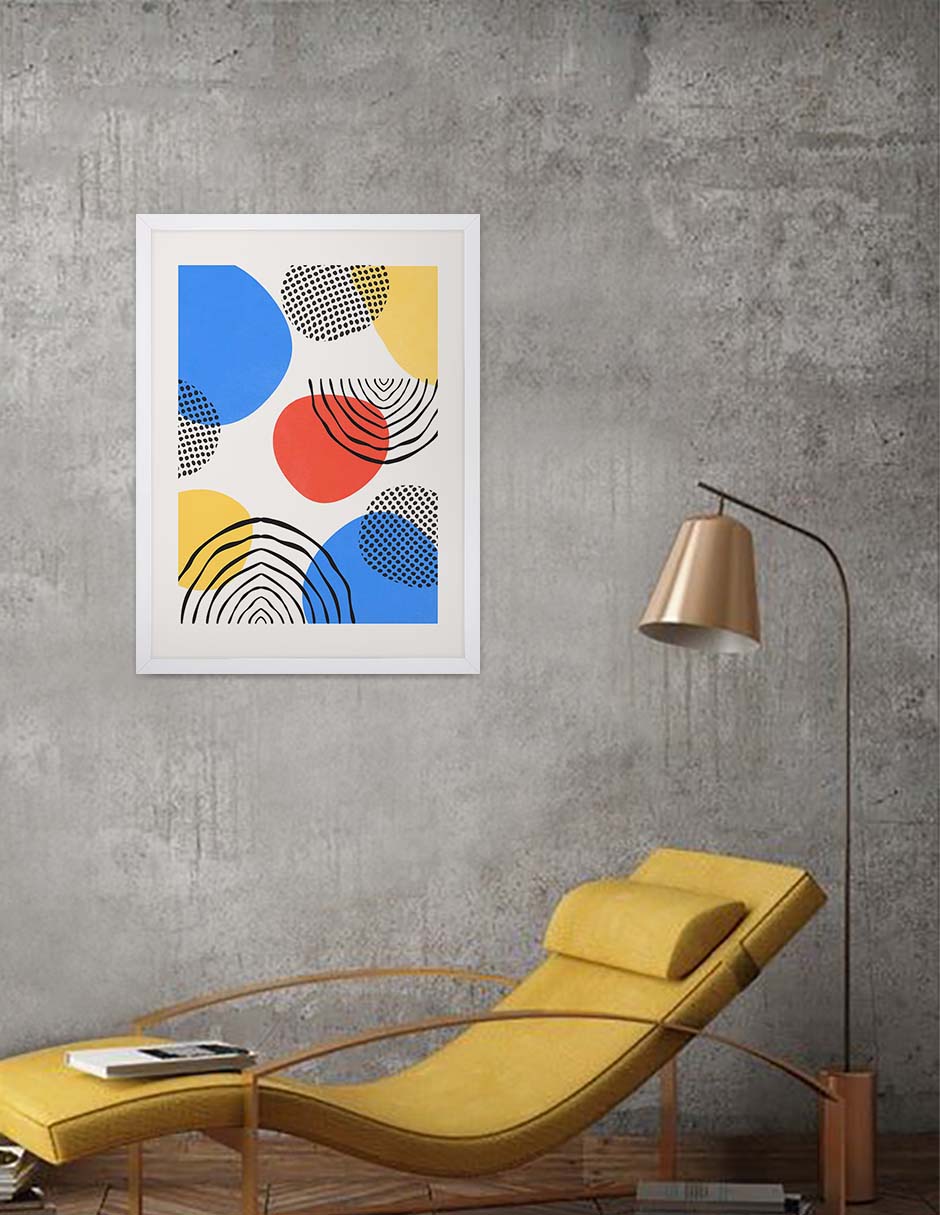 Guijas: cuadro decorativo, vista 2 (blanco ambiente)