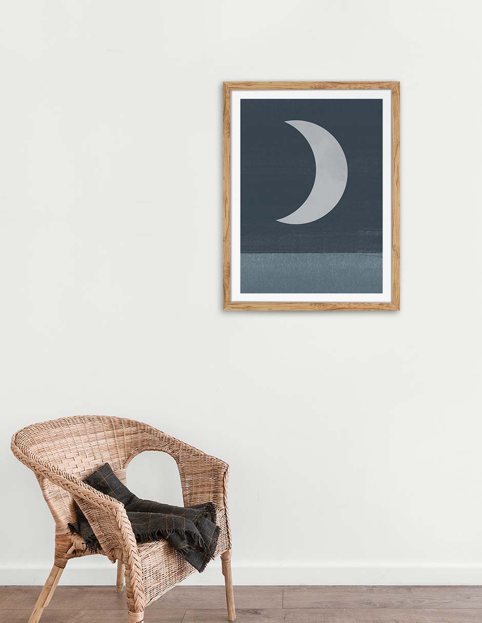 Luna Nocturna: cuadro decorativo, vista 2 (madera ambiente)