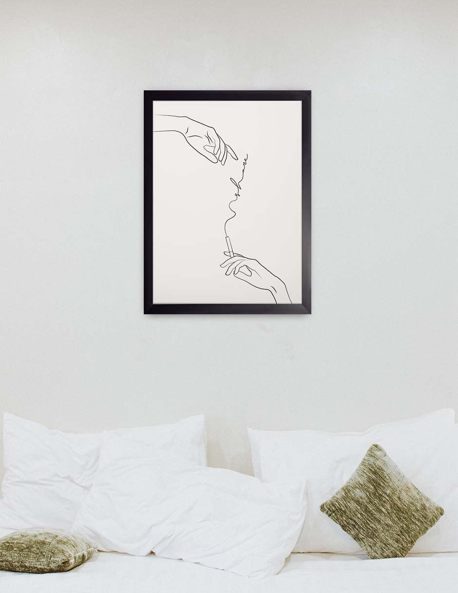 Manos Delicadas: cuadro decorativo, vista 2 (negro render)