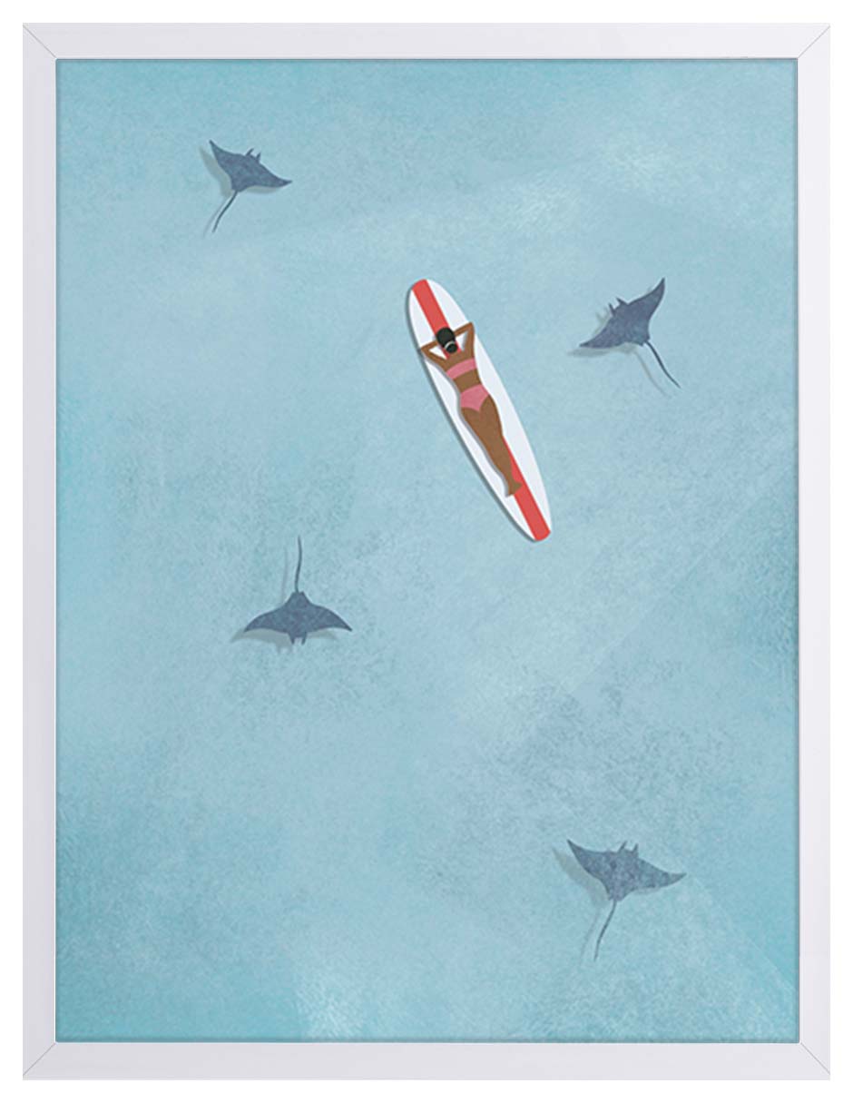 Mantarrayas: cuadro decorativo, vista 6 (blanco)
