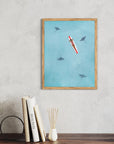 Mantarrayas: cuadro decorativo, vista 2 (madera ambiente)