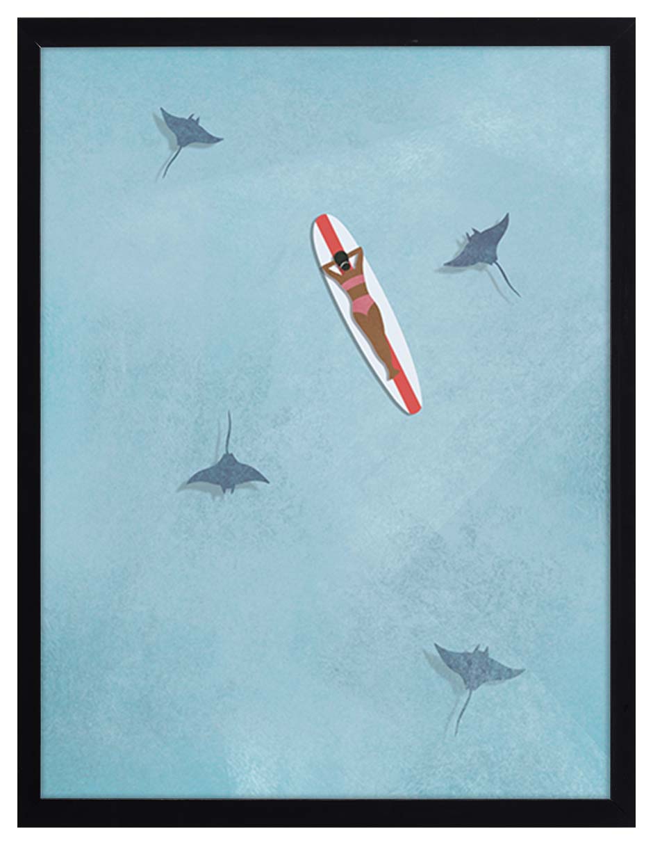 Mantarrayas: cuadro decorativo, vista 5 (negro)