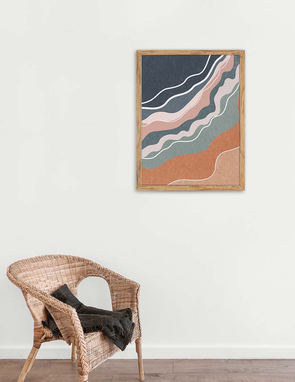 Mar Cobrizo: cuadro decorativo, vista 2 (madera ambiente)