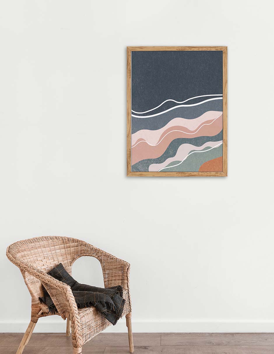 Mar Pizarra: cuadro decorativo, vista 2 (madera ambiente)