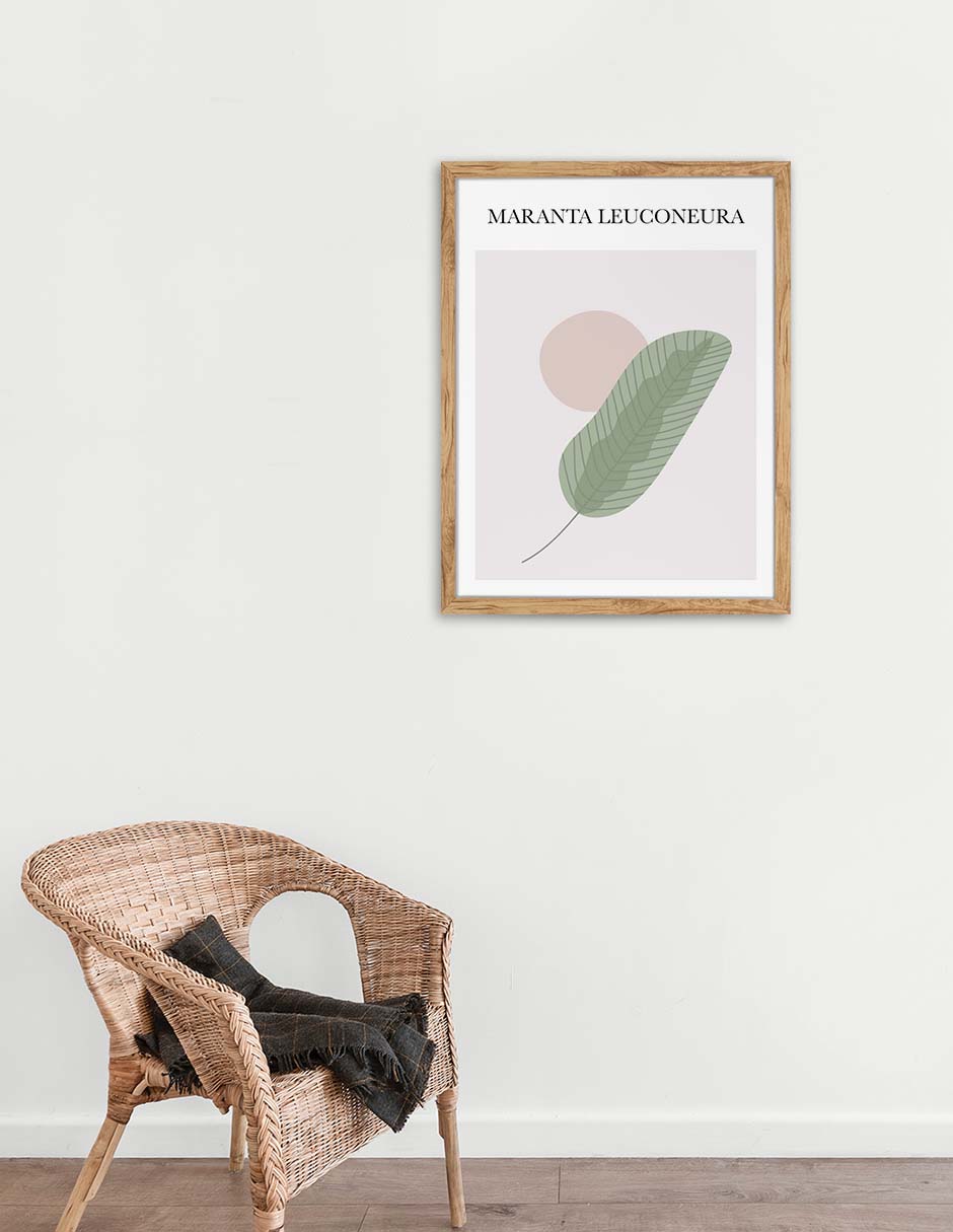 Maranta: cuadro decorativo, vista 2 (madera ambiente)