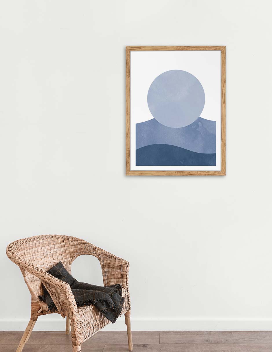 Marea Azul: cuadro decorativo, vista 2 (madera ambiente)
